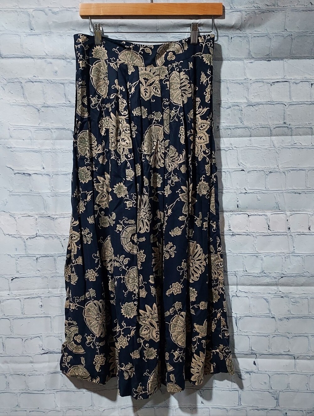 Rena Rowan For Saville Navy Size 10 Maxi Skirt Floral Whimsical Fairy
